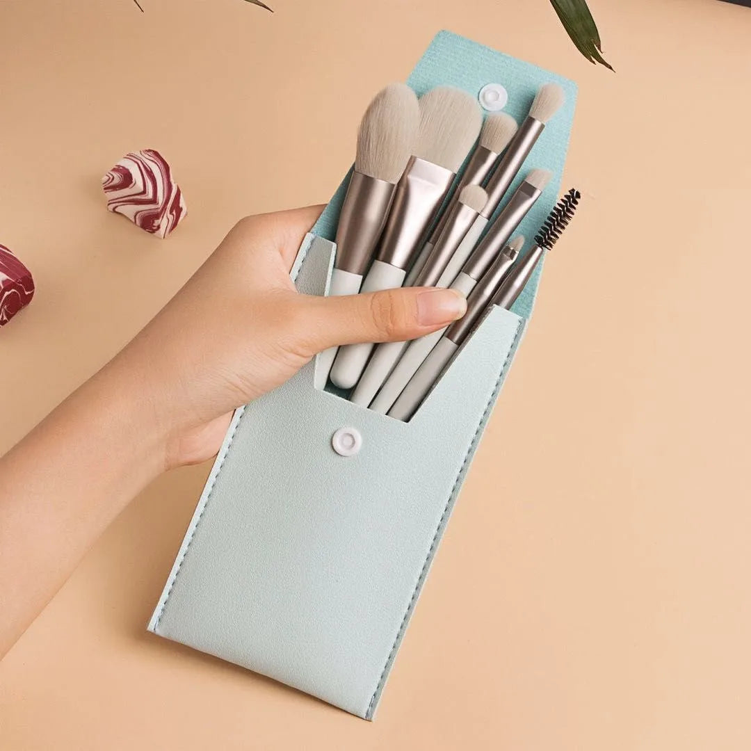 8-Piece Mini Macaron Soft Makeup Brush Set | Beginner Kit
