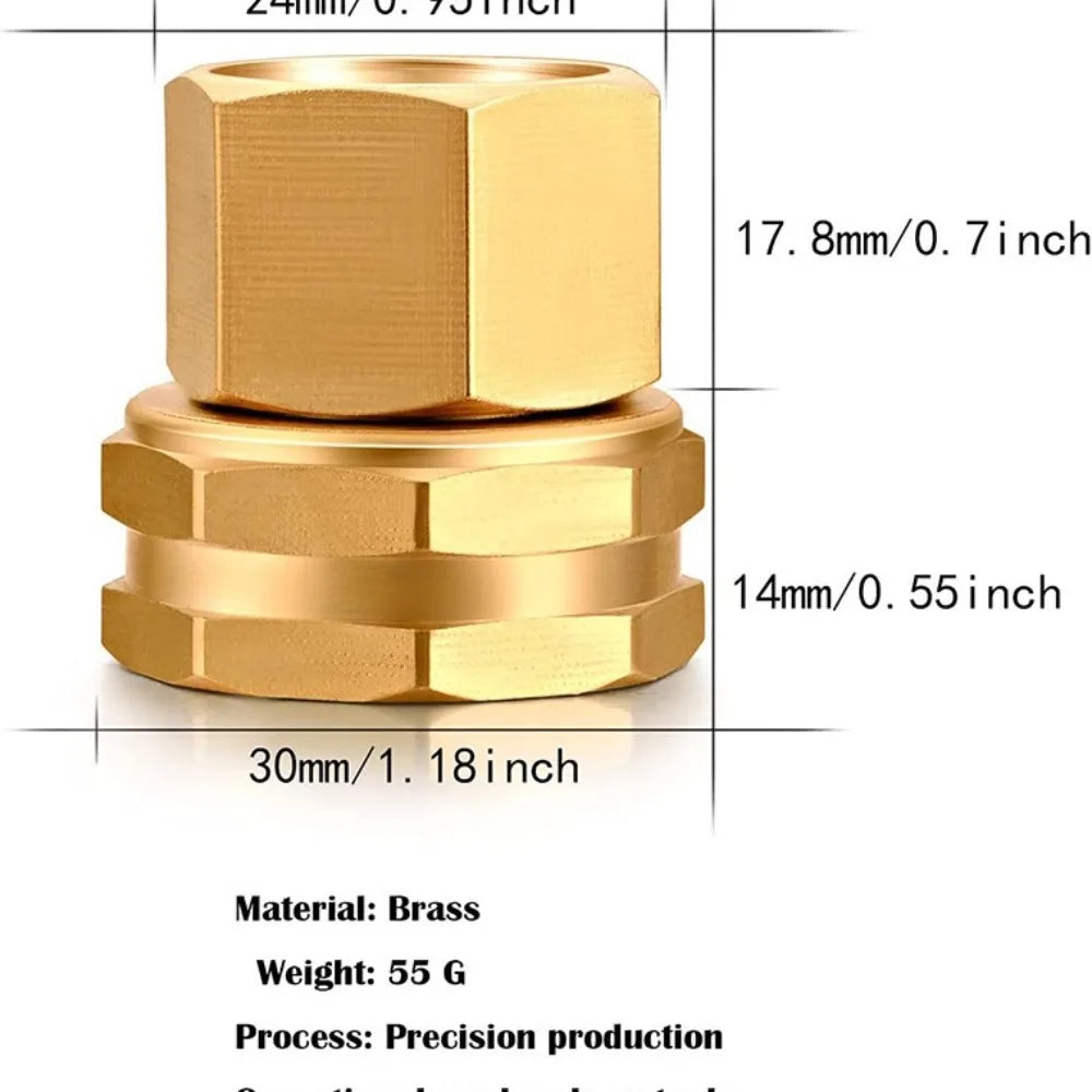 Brass Garden Hose Repair Connector 3/4" GHT to 1/2" NPT 2-Pack