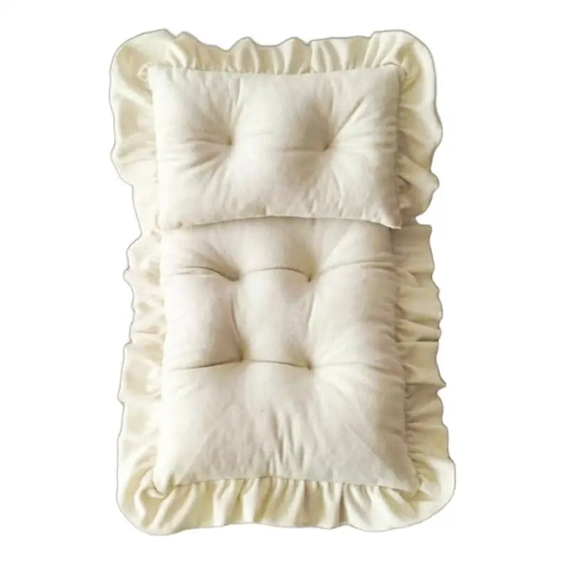 Newborn Photography Mattress & Pillow Set | Soft Cotton Props