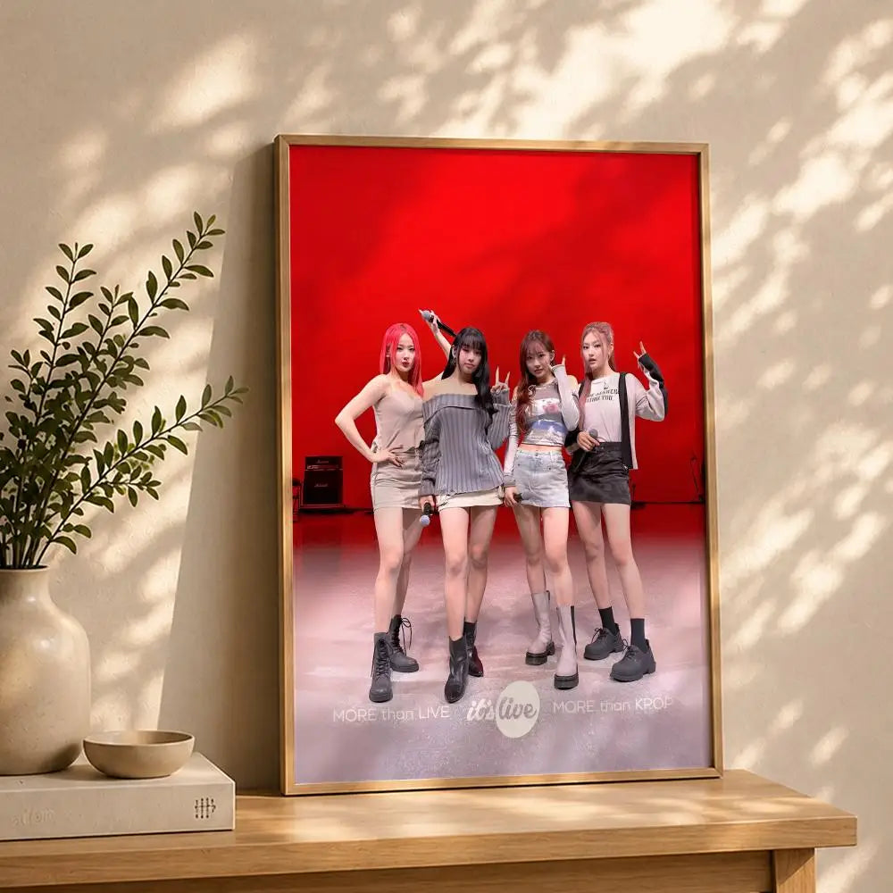 Kpop K-KISS OF LIFES Poster HD Self Adhesive Waterproof Wall Art Ideal for Home Office Dorm Bedroom Great Gift Peaceful Pleasures Health and Wellness White1 21X30cmNoframe