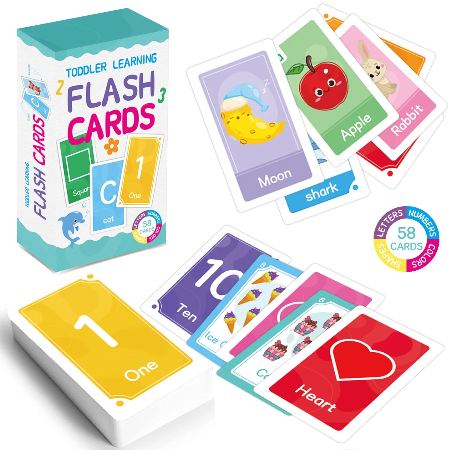 Bview Art Montessori Flash Cards Toddlers Alphabet Numbers Colors