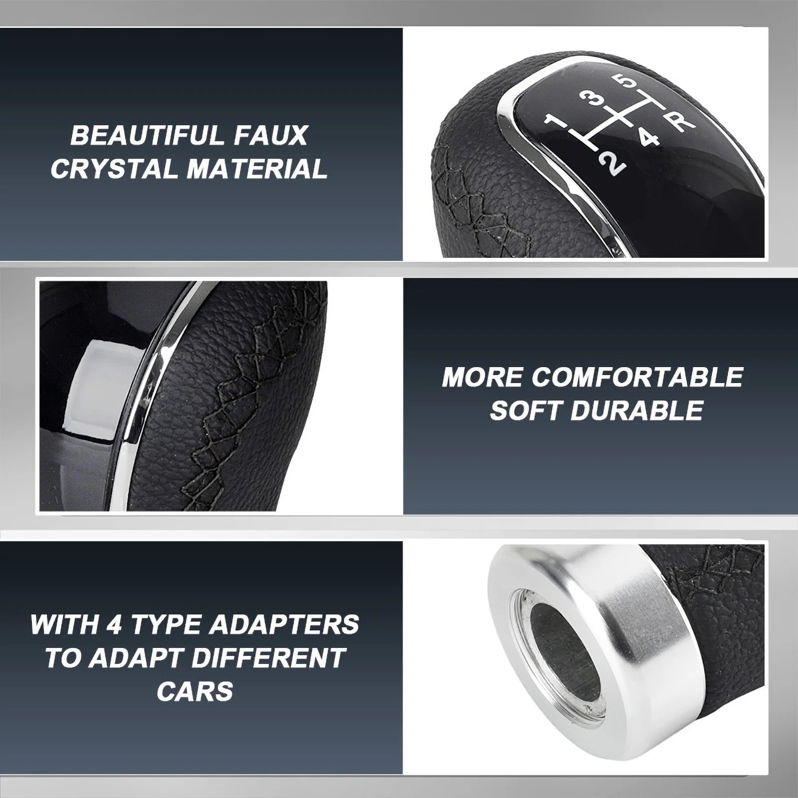 5/6 Speed Gear Shift Knob Manual Transmission Universal Car PU Leather Extended Gear Shifter Gear Head Gear Stick Shift Knob Peaceful Pleasures Health and Wellness