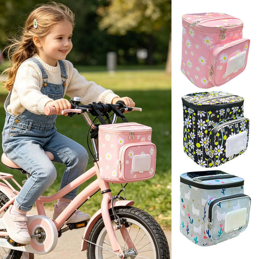 Waterproof Oxford Cloth Kids Bicycle Basket With Zipper For Scooters Tricycles Balance Bikes, Holds Beverages Keys Toys Peaceful Pleasures Health and Wellness