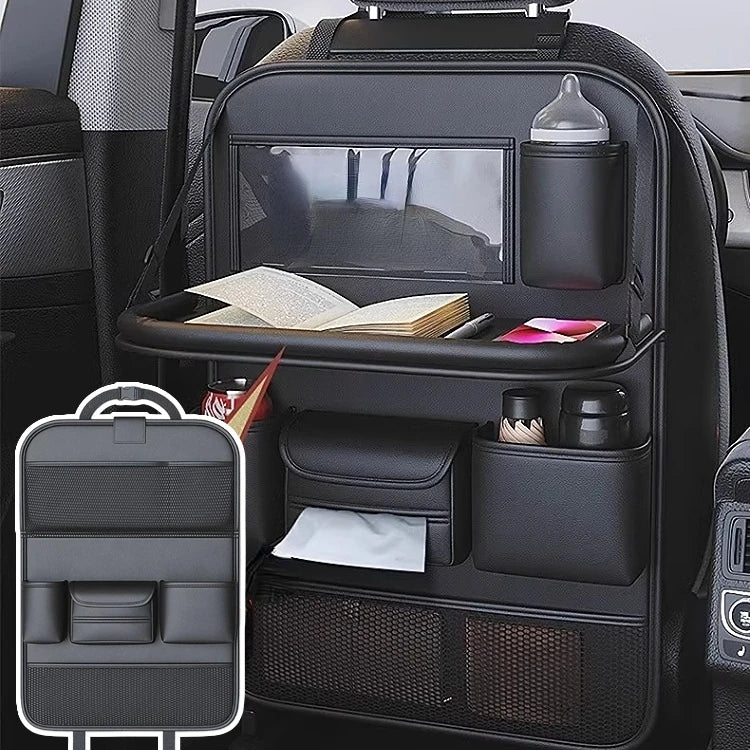 Car Backseat Organizer – 6-Pocket Storage Bag & Foldable Tray