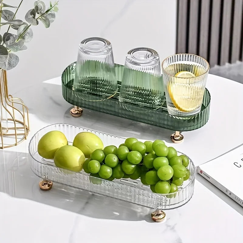 Acrylic Bathroom Vanity Tray – Makeup & Skincare Organizer for Dresser & Countertop