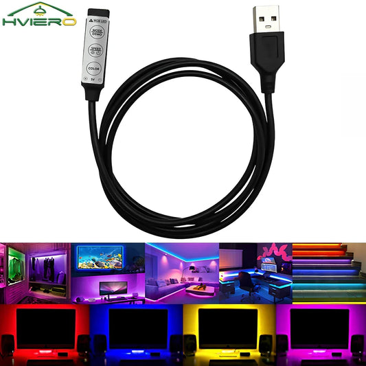 RGB LED Strip Controller DC 5V | 3-Key Dimmer 19 Color Modes LED Strip Controller Oasis Select