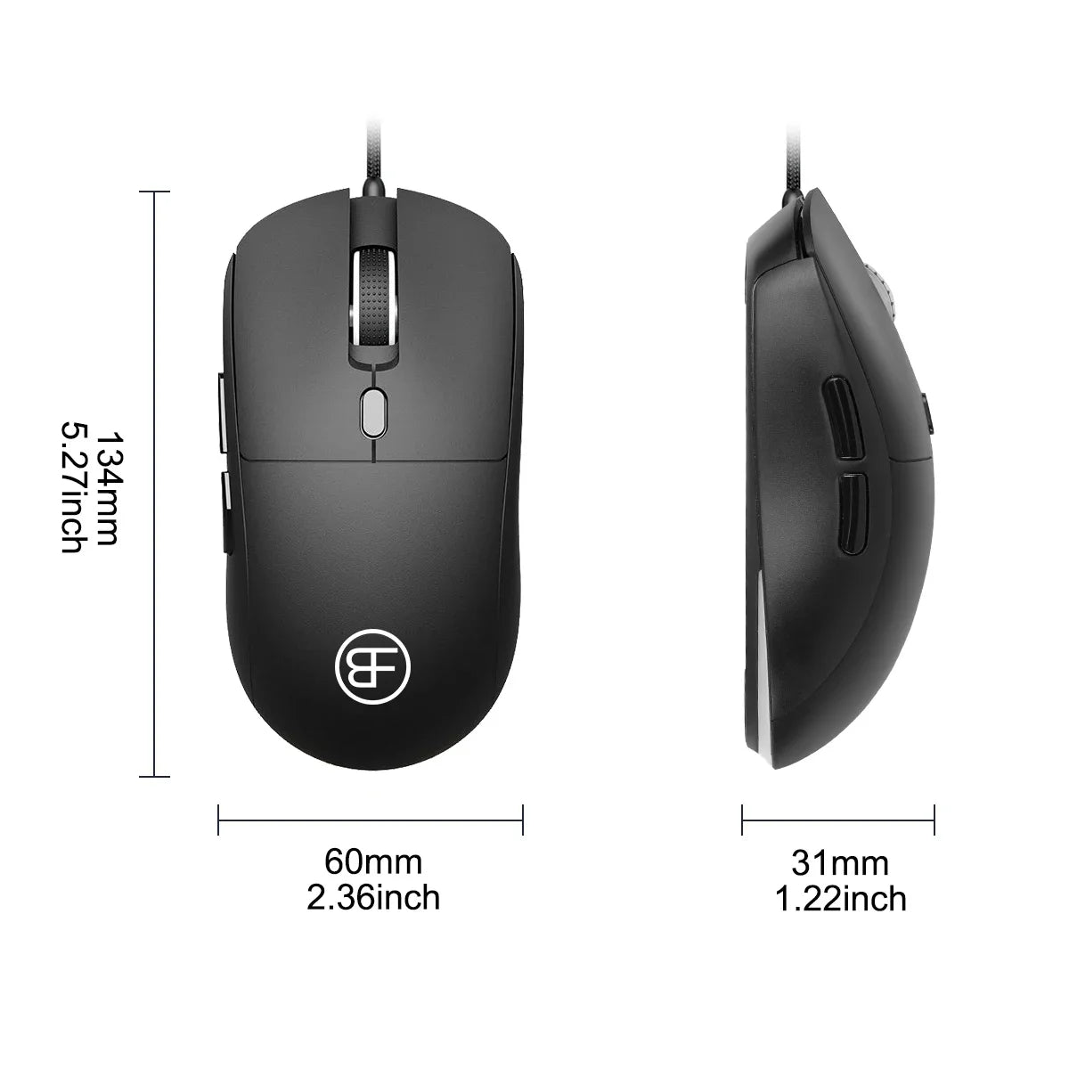 Wired Mouse USB Wired Computer Mouse DPI Adjustable 6-Button Ergonomic Mice Home Office Mouse for Laptop PC Desktop Notebook Peaceful Pleasures Health and Wellness