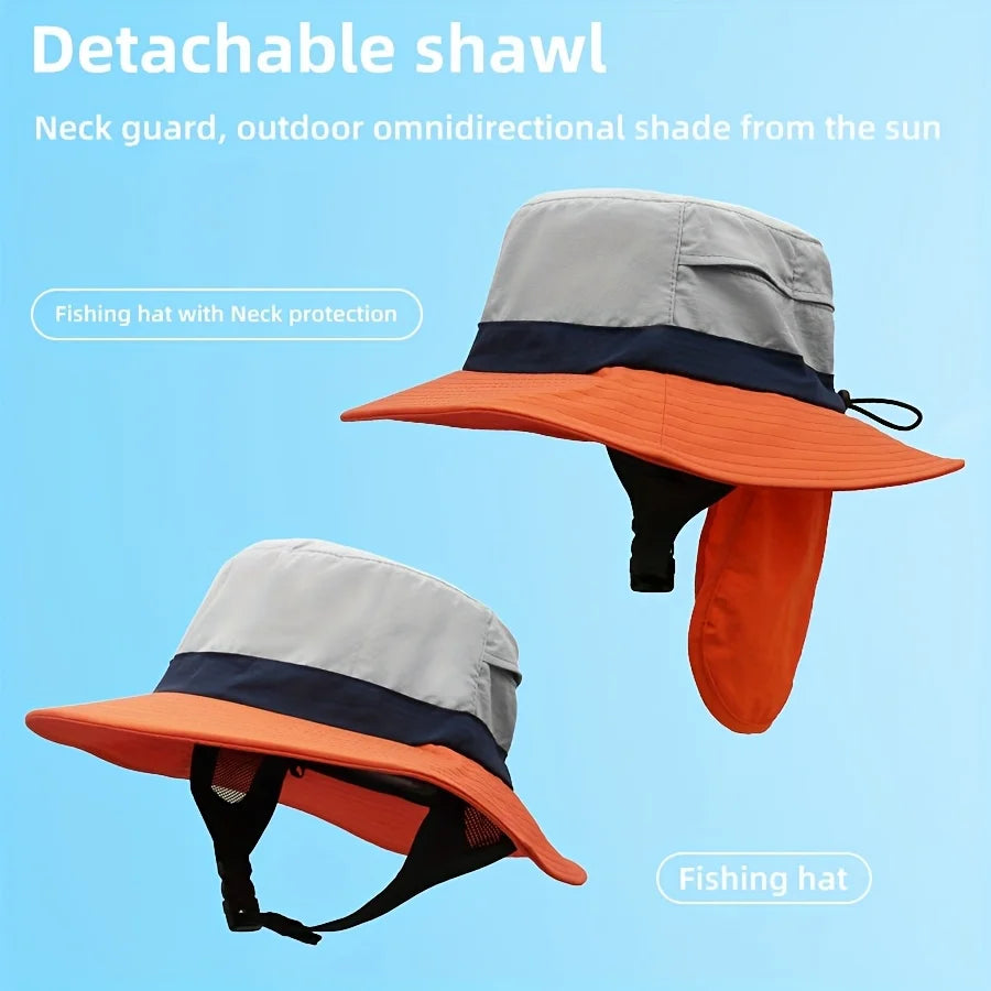 UPF 50+ Wide Brim Sun Hat | Fishing Safari Bucket Hat Neck Flap