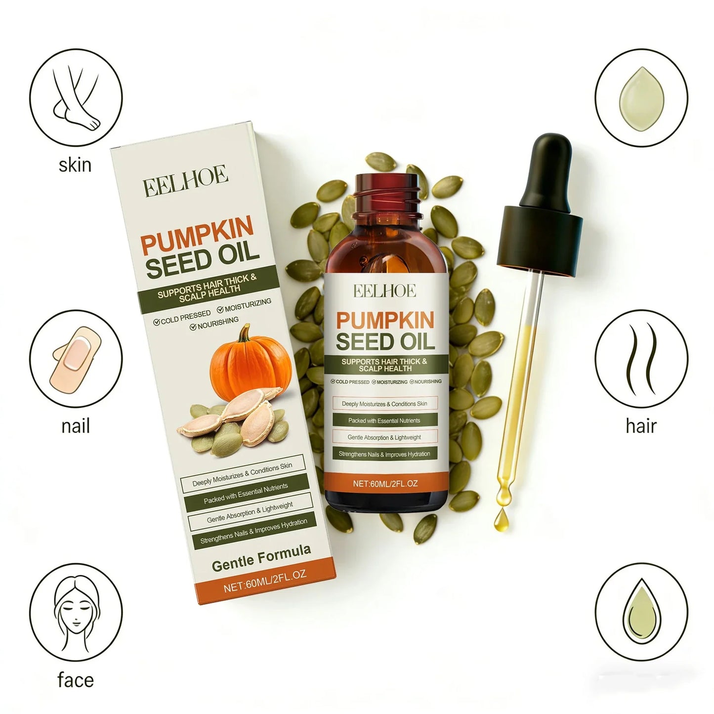 EELHOE Pumpkin Seed Oil – Nails, Hair & Skin Care 60ml