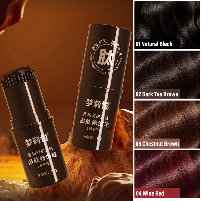 Temporary Hair Color Brush | 4 Shades Waterproof Root Touch-Up