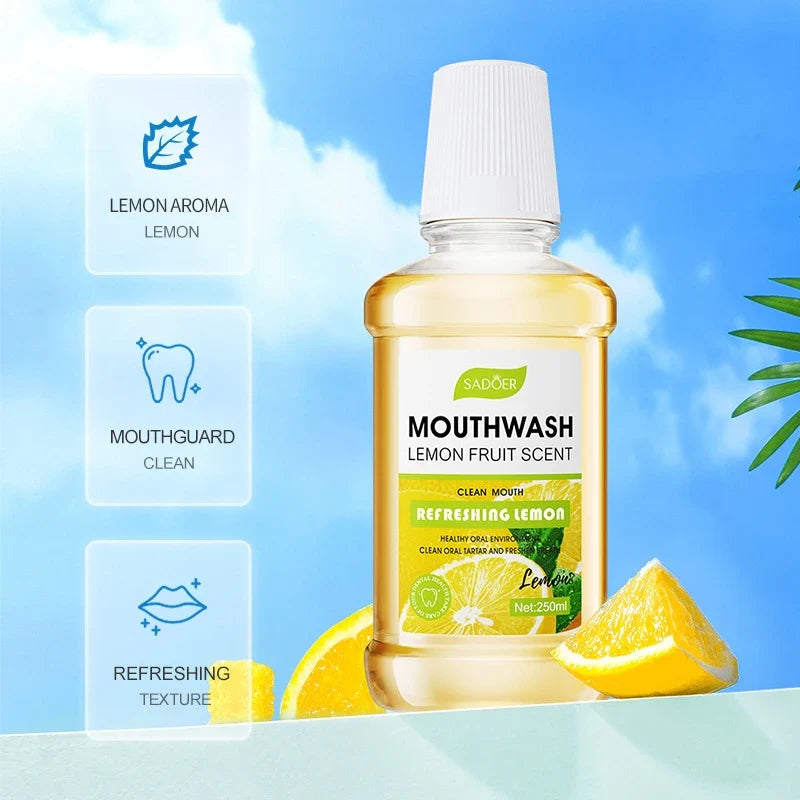 SADOER 250ml Plant Extract Mouthwash | Lemon Mint Peach