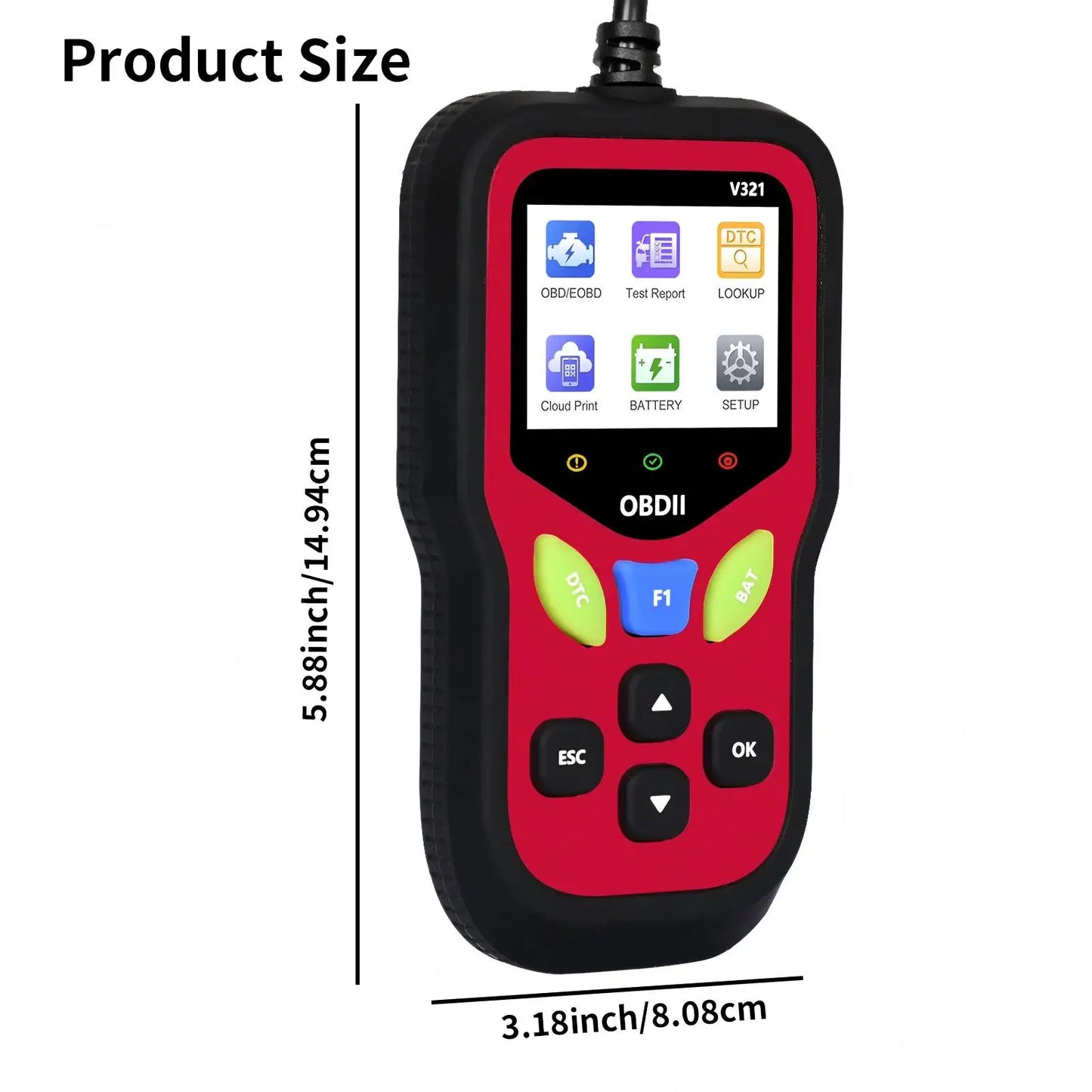 V321 Obd2 Car Diagnostic Tool, Professional Auto Code Reader, Fast Clear Check Engine Light, Real Time Data Stream & Vehicle Sta Peaceful Pleasures Health and Wellness