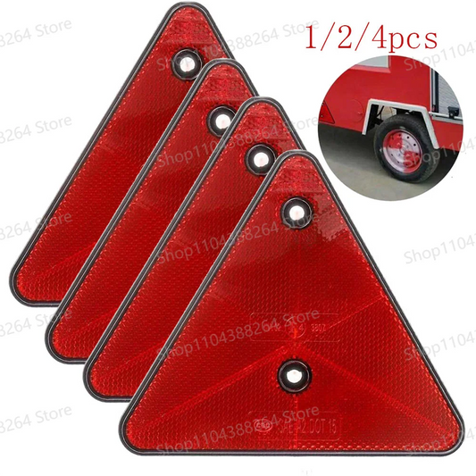 4/2/1pcs Red Triangle Reflectors Rear Reflectors Safety Warning For Trailer Bike Motorcycle Truck Boat Car Accessory Peaceful Pleasures Health and Wellness