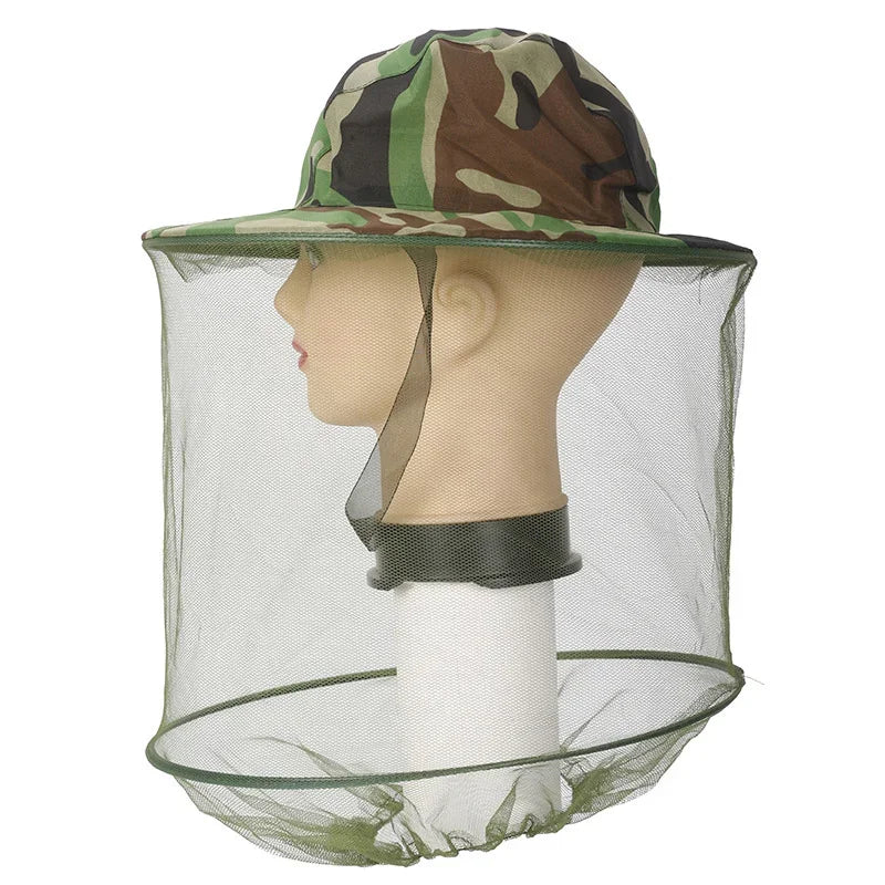 Head Face Protection Veil Mask Hat Bee Bug Insect Anti-mosquito Safety Prevention Head Net Camouflage Beekeeping Hat Peaceful Pleasures Health and Wellness