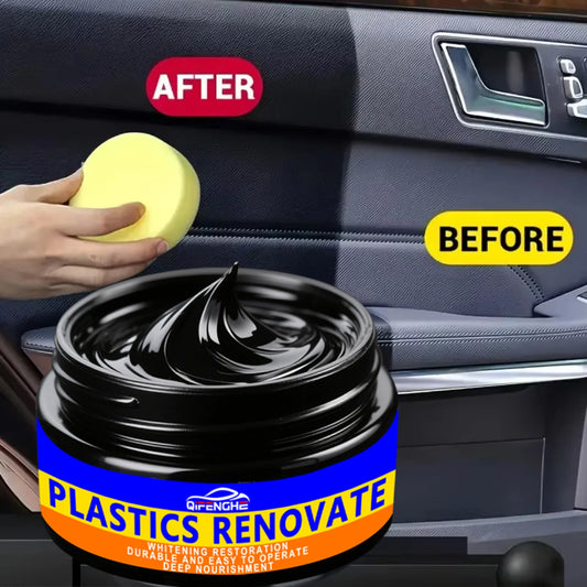 Car Plastic Restorer & Leather Renewal Wax – Back to Black Car Detailing Wax Oasis Select