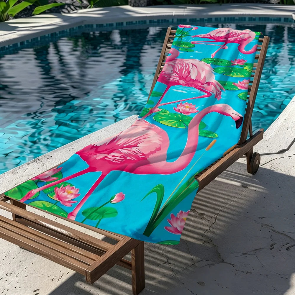 Flamingo Quick-Dry Beach Towel | Soft Pool & Travel Towel Quick-Dry Beach Towel Peaceful Pleasures Health and Wellness