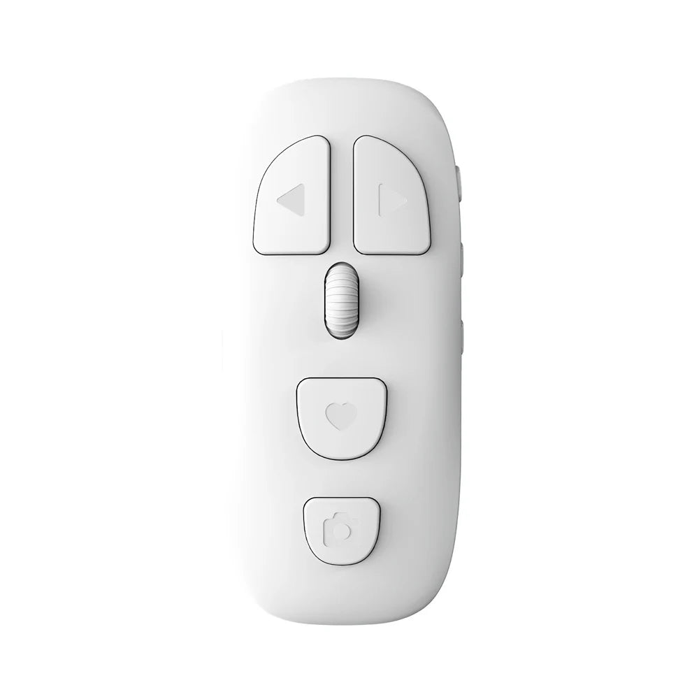 Cell Phone Bluetooth-Compatible Remote Control Selfie Video Remote Controller Automatic Page Turner All-Scenario Master Peaceful Pleasures Health and Wellness WHITE