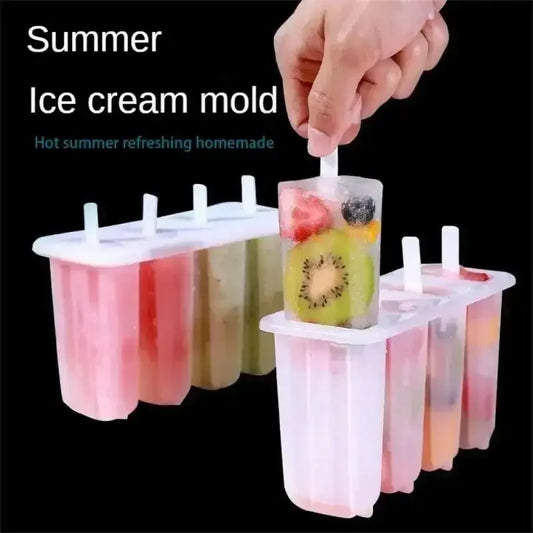 4-Link Popsicle Mold with Lid | Homemade Ice Lolly Maker Popsicle Ice Cream Mold Oasis Select