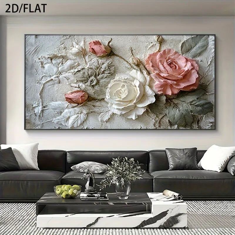 2D Flat, Unframed Canvas Wall Art Modern Nordic Floral Design High-Quality Canvas for Indoor/Outdoor Use, Large Canvas Wall Art Peaceful Pleasures Health and Wellness