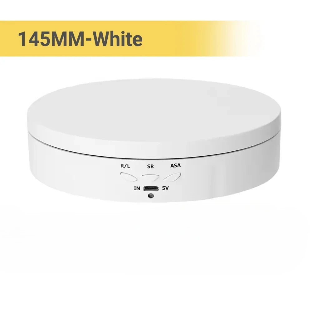 USB-Powered Rotating Turntable with 3 Speed Modes 360° Motorized Display Stand for Product Photography Jewelry&Video Shooting Peaceful Pleasures Health and Wellness 145MM White