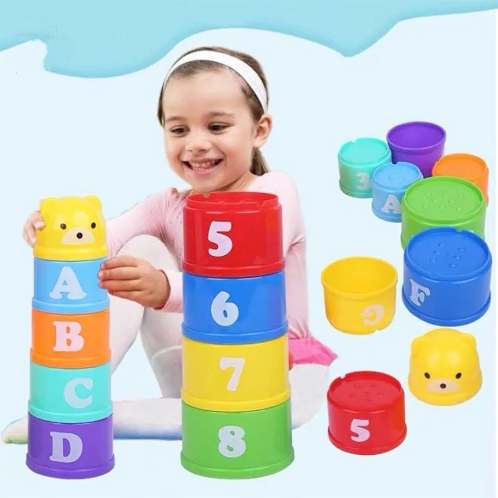 Baby Montessori Stacking Cups – 8-Piece Educational Bath Toy