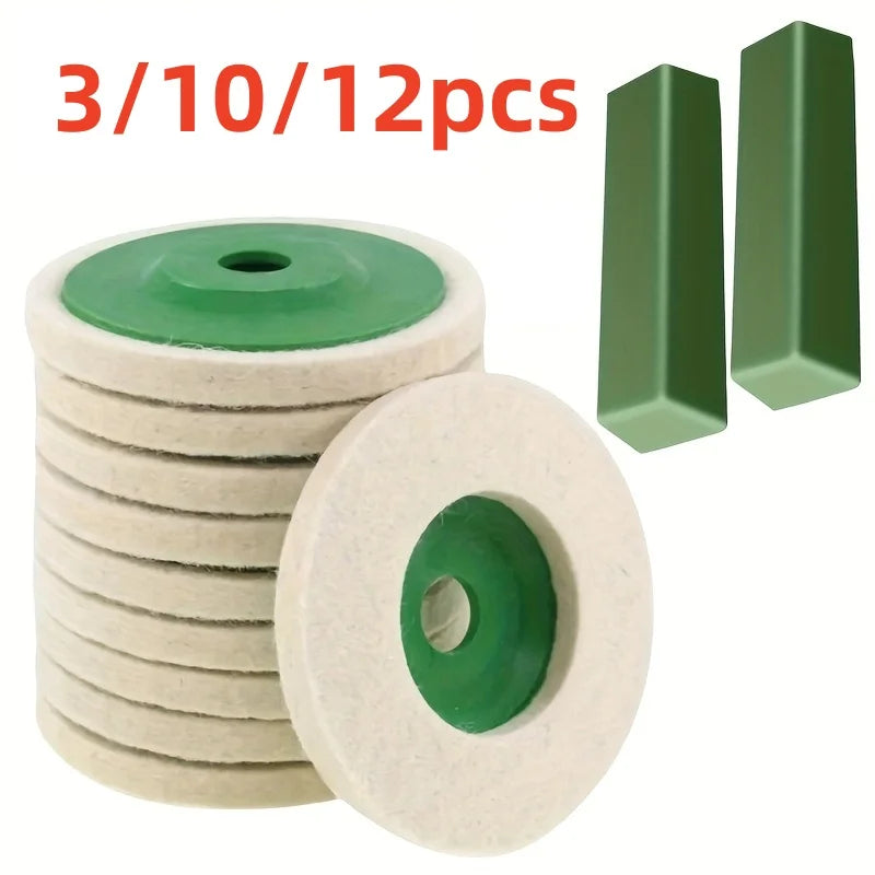 4" Wool Polishing Wheel Discs for Angle Grinder | 100mm Pack Peaceful Pleasures Health and Wellness