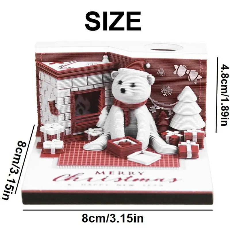 2027 LED Desk Calendar – 3D Tear-Away Paper Carving Art Decor