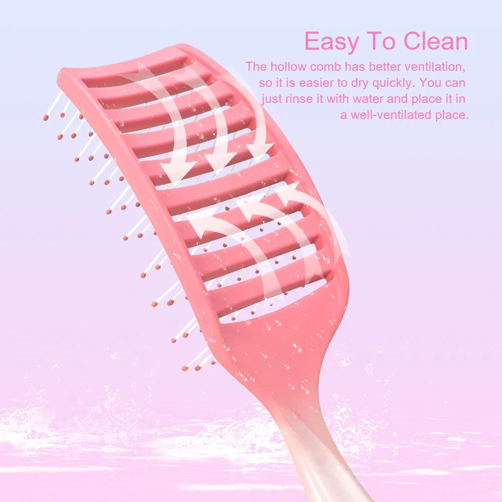 Hollow Out Detangling Hair Brush & Scalp Massage Comb