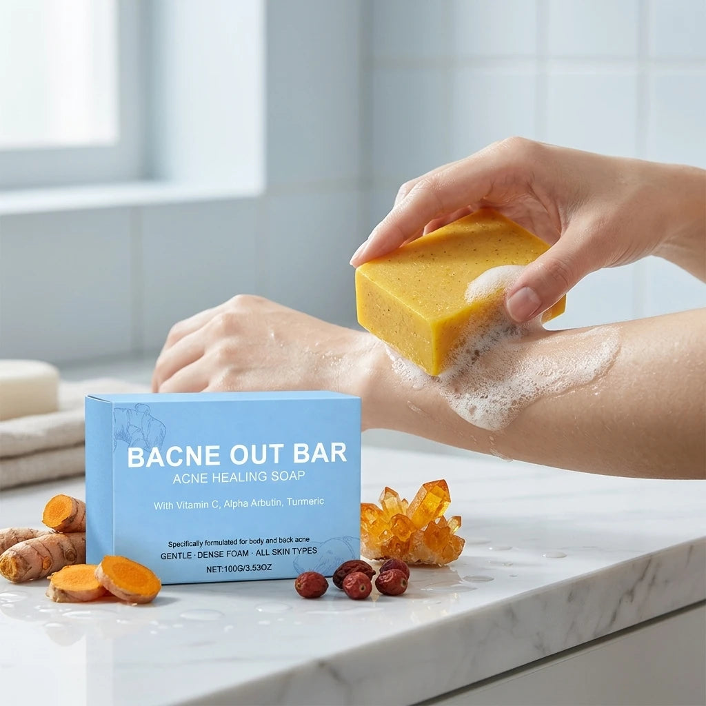 Turmeric Cleansing Soap Effectively Removes Body Acne Deep Cleansing Rich Foam Eliminates Body Odor Gently Exfoliates Body Soap Peaceful Pleasures Health and Wellness
