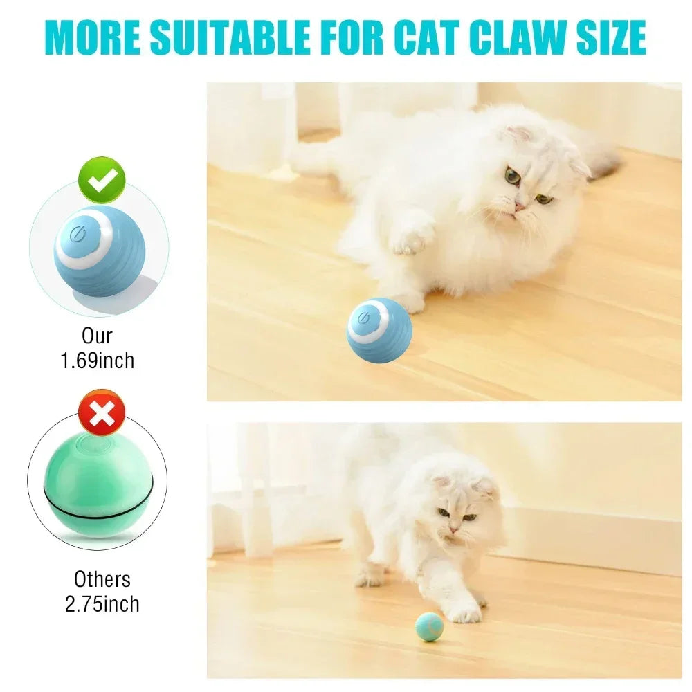 Interactive Cat Ball Toy – USB Rechargeable 360° Auto Rolling