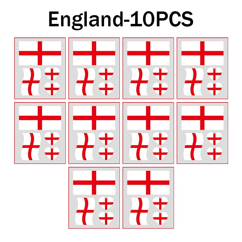 Waterproof Flag Tattoo Stickers – Brazil, USA & Germany Fans