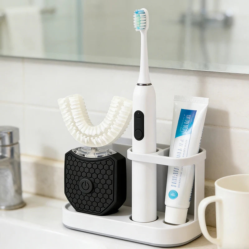 Adult U-shaped ultrasonic electric toothbrush with soft bristles and ultraviolet light for oral hygiene cleaning Peaceful Pleasures Health and Wellness