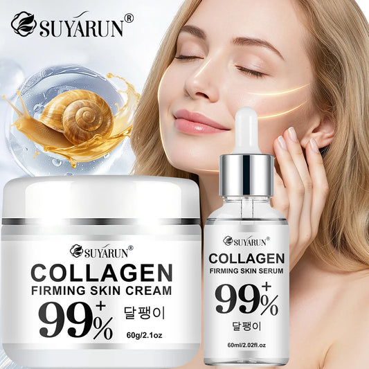 SUYARUN Anti-Aging Collagen Cream & Serum Set - Moisturizing, Wrinkle Reduction, Firming, Brightening - Free Shipping. Peaceful Pleasures Health and Wellness