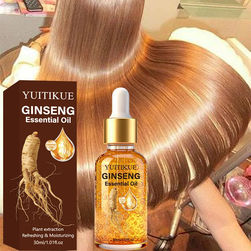 YUITIKUE Ginseng Essential Oil | Plant Extraction Formula | Refreshing & Moisturizing For Gentle Hair & Scalp Nourishment Care Peaceful Pleasures Health and Wellness