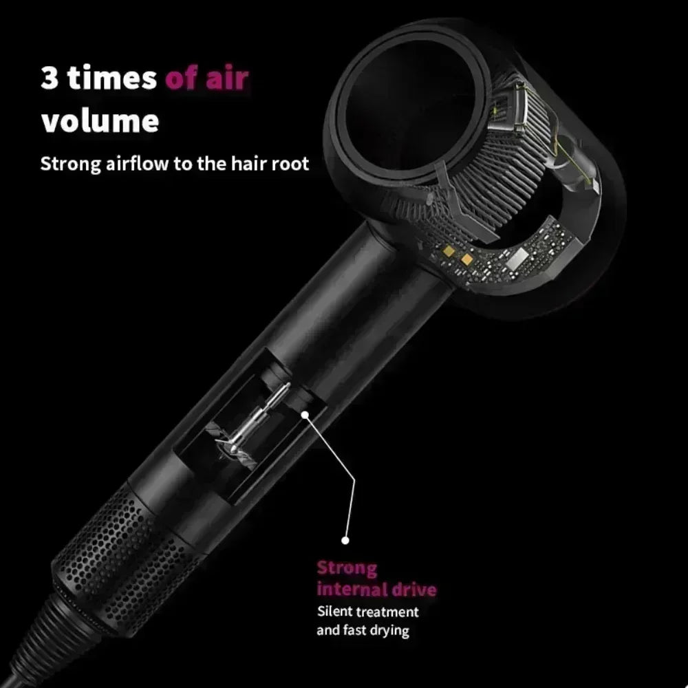 5 in 1 Professional Hair Dryer, with Hot and Cold Air Functionality - Lightweight and Thermostatic Styling Tool for Smooth Hair Peaceful Pleasures Health and Wellness