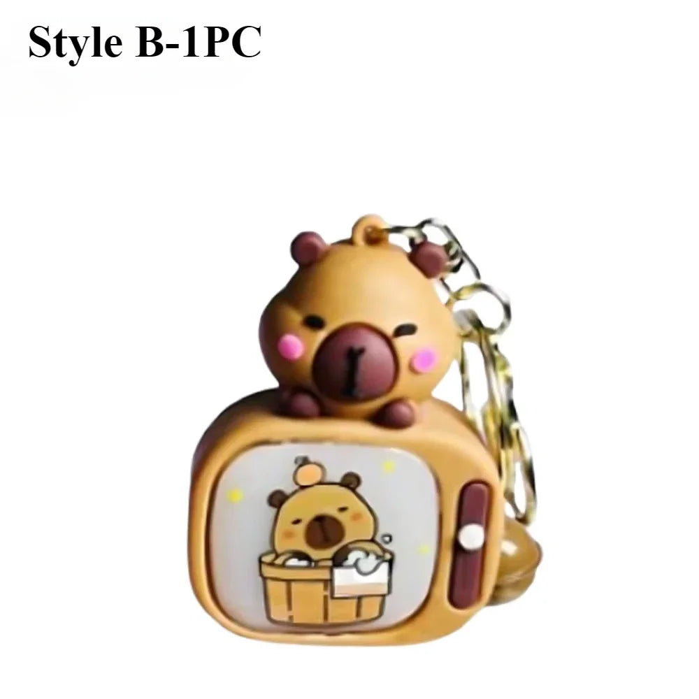 Light-Up Capybara Keychain | Silicone Glow Bag Charm Gift