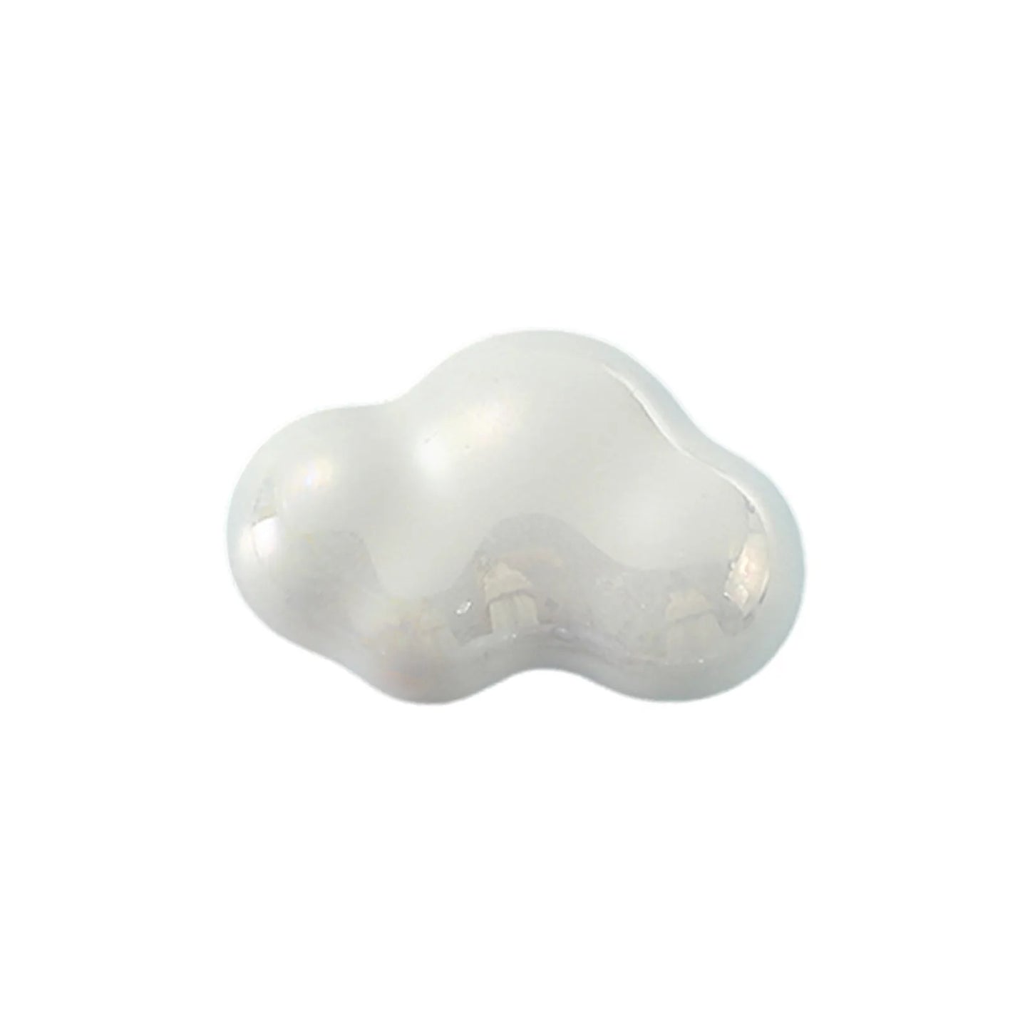 Clouds Shape Sliding Door Knobs Multi Color Clouds Design Glass Door Handle for Kitchen Cabinets Cupboard Peaceful Pleasures Health and Wellness Pearl White 1PCS
