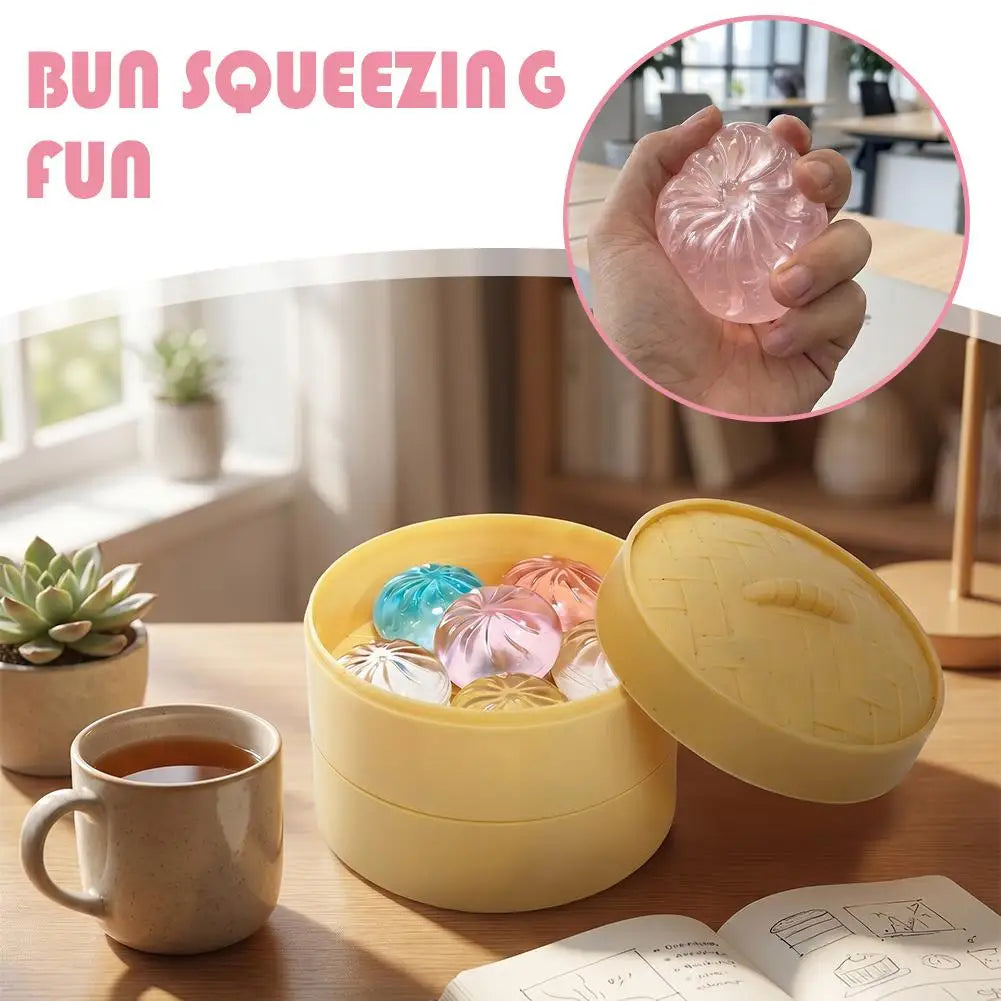 Crystal Bun Squishy Fidget Toy | Slow Rebound Sensory Squeeze