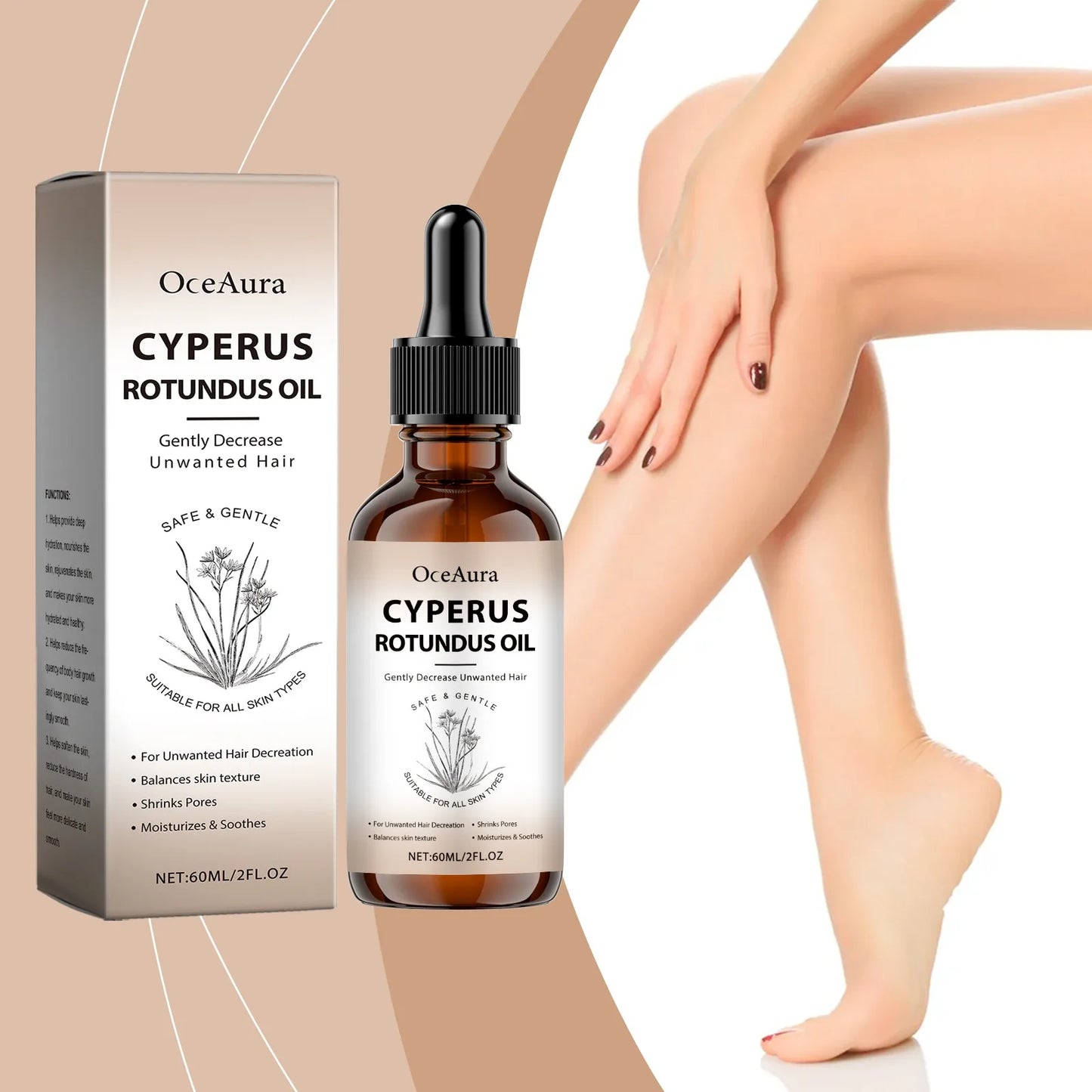 OceAura 60ml Post-Hair Removal Body Oil | Hair Inhibitor