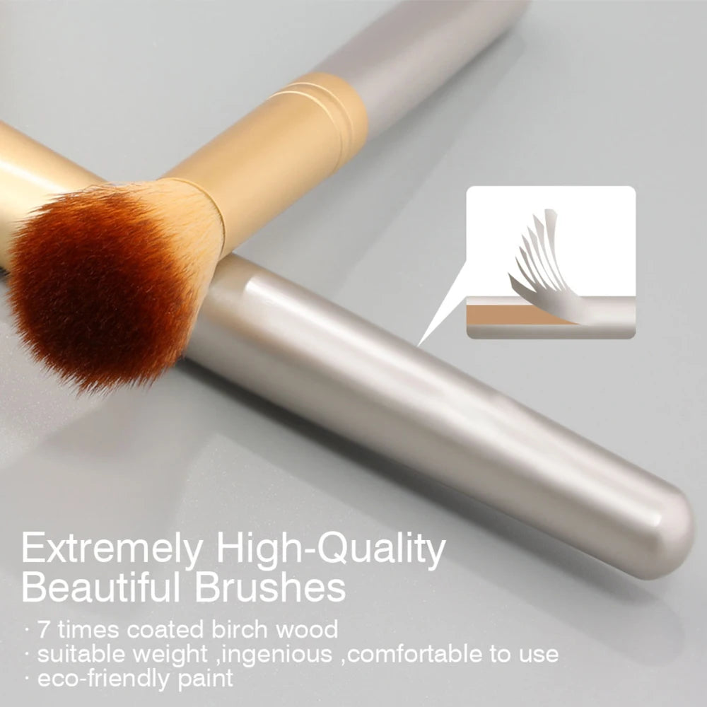 RUNTOIN 13-Piece Makeup Brush Set – Soft Fluffy Travel Kit