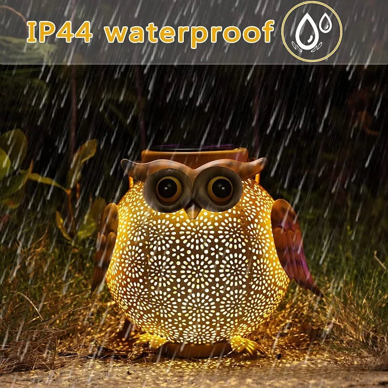 Solar Owl Garden Stake Light | Hollow Iron Projection Lamp Solar Garden Stake Light Peaceful Pleasures Health and Wellness