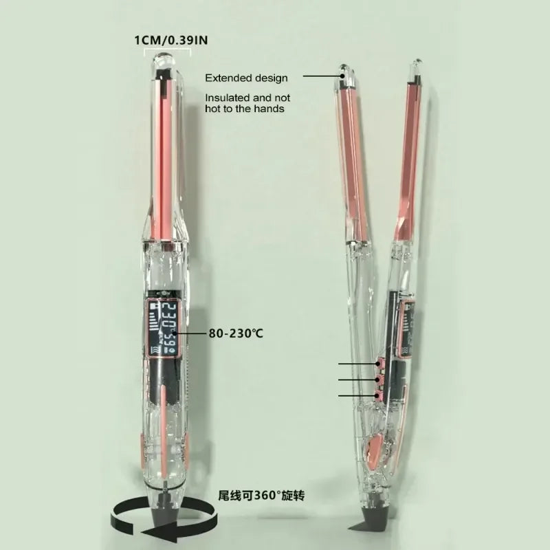 Mini Titanium Pencil Flat Iron for Short Hair & Beard Styling