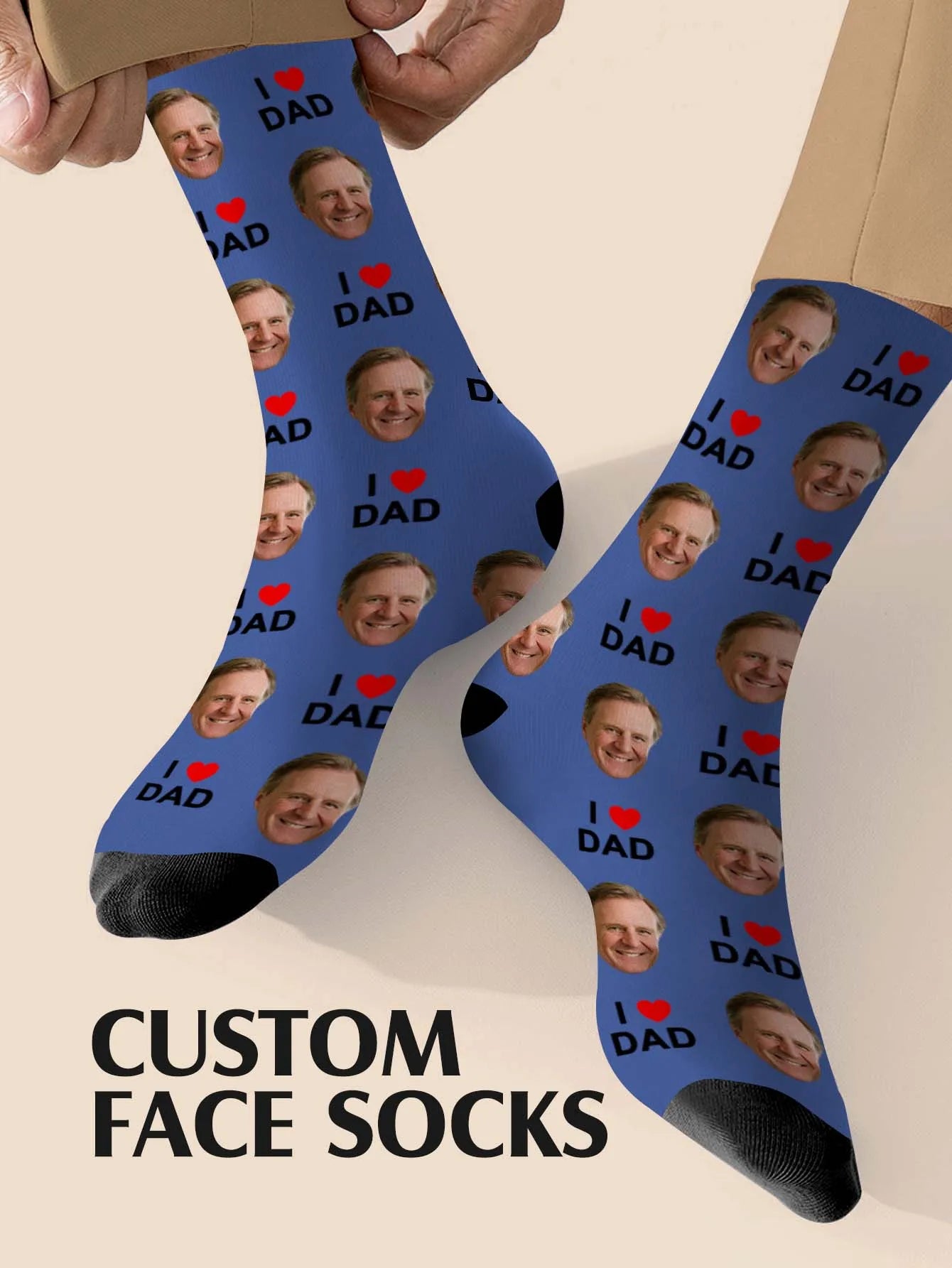 Custom Father Day Socks Custom Photo Sock Custom Printed Socks Custom Picture Socks Father Day Gift Love Gift Peaceful Pleasures Health and Wellness