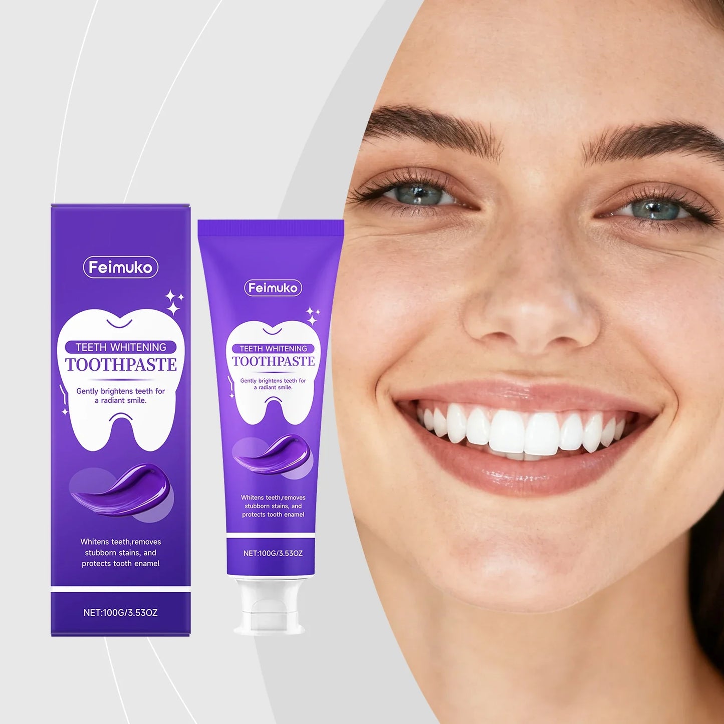 FEIMUKO Purple Whitening Toothpaste – Color Correction 100g