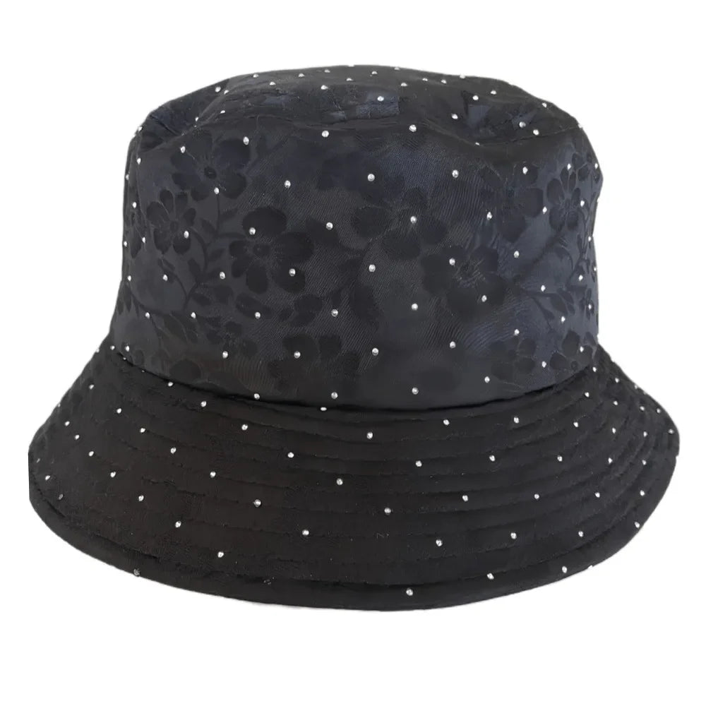 Floral Print Women's Bucket Hat – Rhinestone Sun Hat