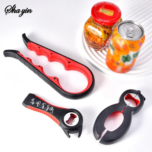 Multifunctional 6-in-1 Jar Opener And 4-in-1 Bottle Opener with Non-Slip Lids Gripper - Kitchen Tool for Easy Opening Peaceful Pleasures Health and Wellness