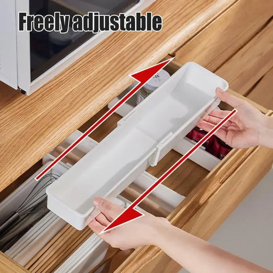 Expandable Silverware Drawer Organizer | White Utensil Tray Drawer Utensil Organizer Peaceful Pleasures Health and Wellness