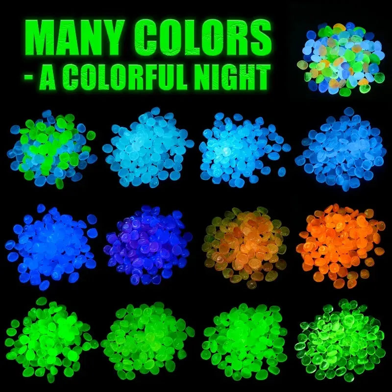 200Pcs Glow in the Dark Pebbles – Garden, Aquarium & Patio