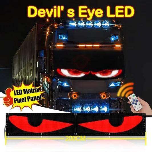 Devil's Eye RGB LED Matrix Panel – Truck Car Scrolling Sign LED Vehicle Display Panel Peaceful Pleasures Health and Wellness