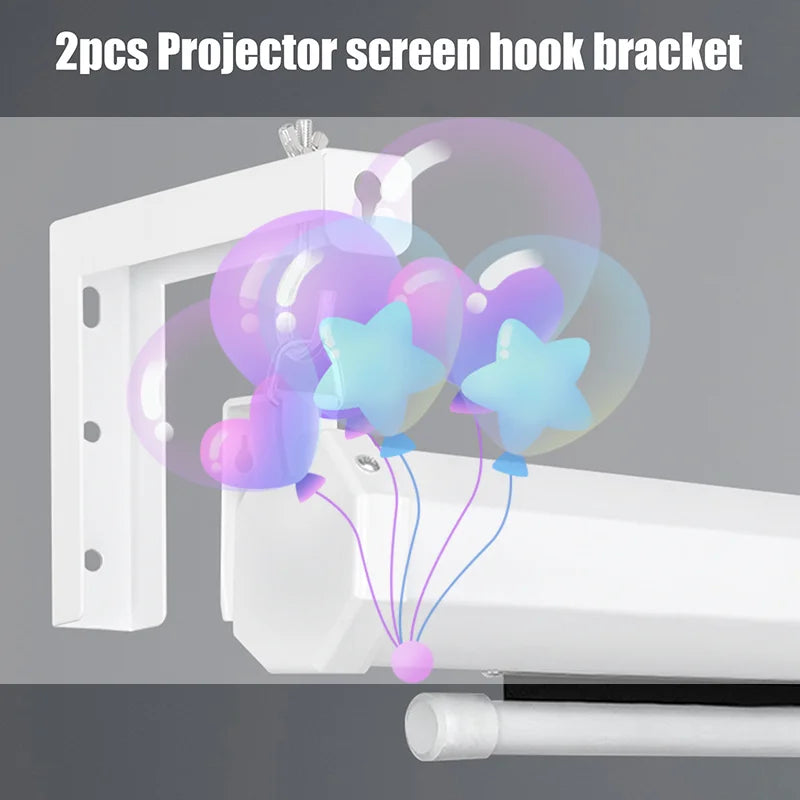 Adjustable Projector Screen Wall Mount L-Bracket Hook Kit